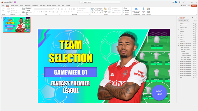 Editable FPL YouTube Thumbnail with MS PowerPoint